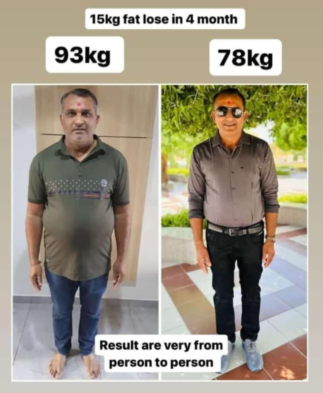 15 kg Weight Loss in 4 Months