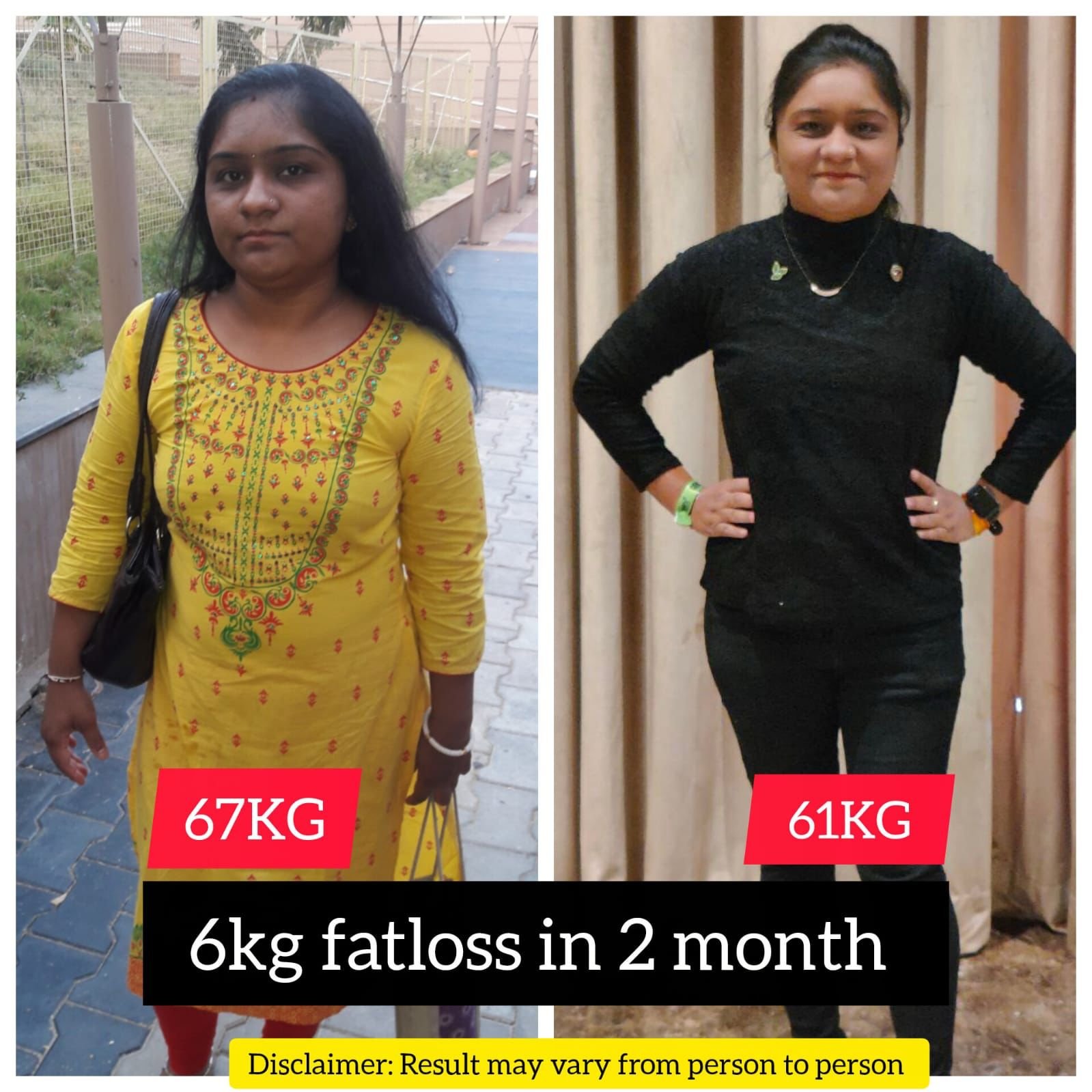 6 kg Fat Loss in 2 Months